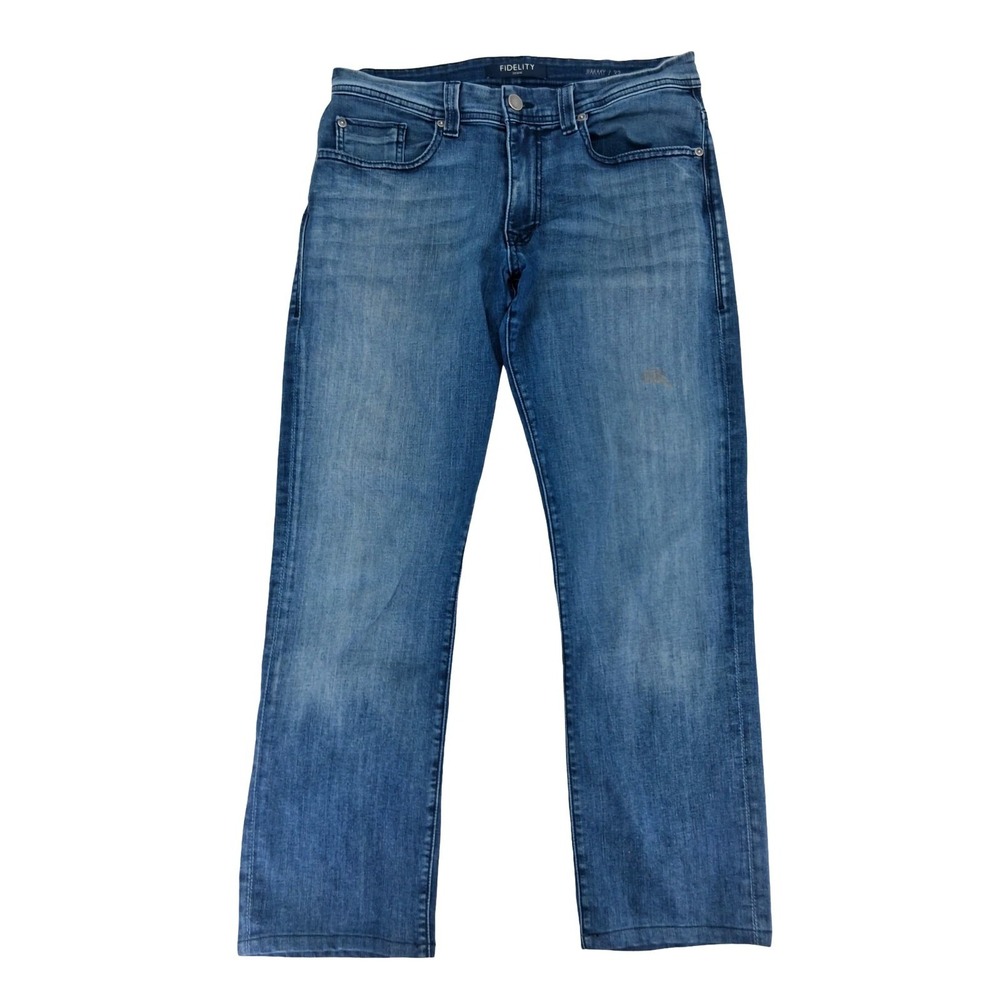 Fidelity Jimmy Jeans Mens 33 Blue Medium Wash Straight Denim Stretch Pants